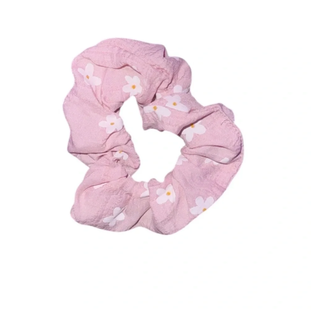 Floral Pattern Scrunchie Set - Yellow & Pink